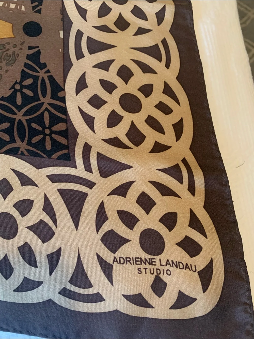 Silk square designer scarves. Bundle of 2-Adrienne Vittadini and Adrienne Landau